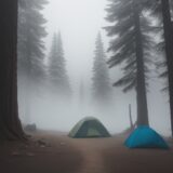 【登山】霧の中で視界が戻る兆候 | 山頂へのルート確認方法 をイメージした 広角の風景、山 の写真