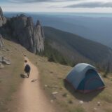【稜線歩き】登山のコツ | 風が強い日の歩き方と注意点 をイメージした 広角の風景、ハイキング、稜線 の写真
