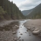 【川釣り】水温が下がる時期 | 魚が集まるポイントと狙い方 をイメージした 広角の風景、川 の写真