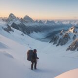 【登山】稜線を歩く時間帯 | 朝日の登るタイミングとルート選び をイメージした 広角の風景、山、稜線、朝日 の写真