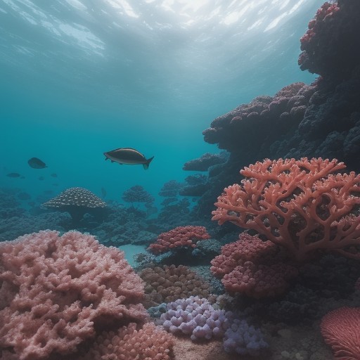 【サンゴ礁】沖縄の海で見る魚と珊瑚 | 保全活動の現状 をイメージした 広角の風景 の写真