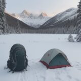 【春キャンプ】準備する持ち物リスト | 山での夜の寒さ対策 をイメージした 広角の風景、春、山 の写真
