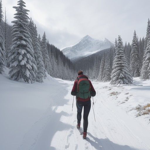 【トレイルランニング】冬の山道で気をつける点 | 気温に合わせた服装と装備 をイメージした 広角の風景、登山道、山、登山道、冬 の写真