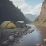 【川釣り】川沿いの気温と風速 | 釣果に影響する環境の確認方法 をイメージした 広角の風景、川、川 の写真