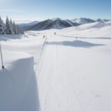 【雪山】冬のスキー場へ行く | ボードとアイスクラクションの体験記 をイメージした 広角の風景、山、雪景色、冬、雪景色 の写真