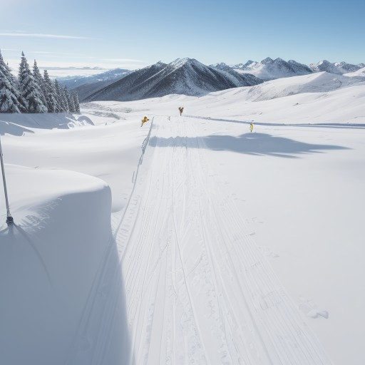 【雪山】冬のスキー場へ行く | ボードとアイスクラクションの体験記 をイメージした 広角の風景、山、雪景色、冬、雪景色 の写真