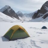 【地球温暖化】山頂の気温変化 | 雪解けの時期と登山の計画 をイメージした 広角の風景、雪景色、山 の写真