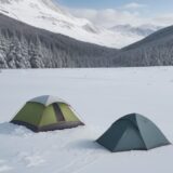 【低体温症】登山での救助待ち | 体温を維持する過ごし方 をイメージした 広角の風景、山 の写真