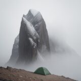 【登山】霧での視界不良への対応 | 下山を決める判断基準 をイメージした 広角の風景、山 の写真