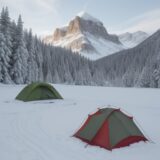 【低温症】冬山の寒さで体温が下がったとき | 体を温める回復方法 をイメージした 広角の風景、山、冬 の写真