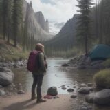 【川遊びウェア】生き物を採取する服装 | おすすめの装備と選び方 をイメージした 広角の風景、川 の写真