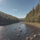 【川釣り】流れのヨレを避ける方法 | 釣果を上げるライン管理 をイメージした 広角の風景、川 の写真