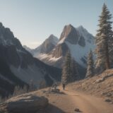 【登山】初心者の体力作り | 自宅でできるトレーニング方法 をイメージした 広角の風景、山 の写真