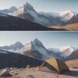 【登山】時間帯による気温の変化 | 服装選びのポイント をイメージした 広角の風景、山 の写真
