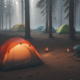 【火災保険】キャンプでのバーナー事故 | 補償範囲と注意点 をイメージした 広角の風景 の写真