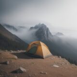 【登山】霧が出たときの行動判断 | 安全に下山するためのルート選び をイメージした 広角の風景、山 の写真