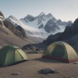 【登山ウエア】迷彩柄の選び方 | おすすめの組み合わせ例 をイメージした 広角の風景、山 の写真