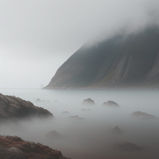【海霧】遭難のリスクと回避策 | 安全な航行のための注意点 をイメージした 広角の風景 の写真