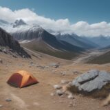 【登山】稜線の突風への備え | 風の変化で気づく危険な予兆 をイメージした 広角の風景、山、稜線 の写真