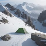 【登山】稜線を歩くコツ | 体力を温存する足運びのポイント をイメージした 広角の風景、山、稜線 の写真