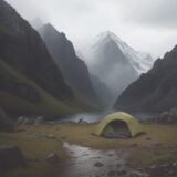【登山】ゲリラ豪雨への備え | 山での回避策と安全な下山方法 をイメージした 広角の風景、山 の写真