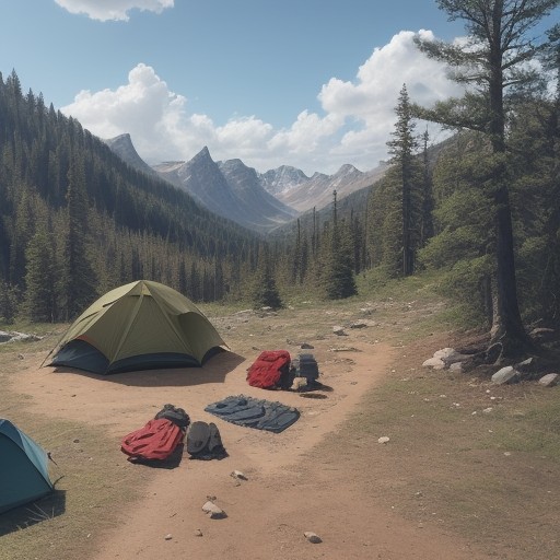 【登山ウエア】濡れた服の乾かし方 | 山行中の効率的な対処法 をイメージした 広角の風景、ハイキング、登山道 の写真