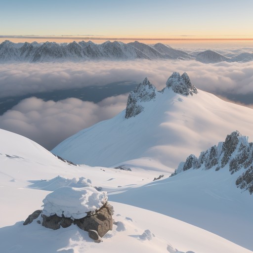 【登山】稜線から雲海を撮る | おすすめの時間帯と方法 をイメージした 山、稜線、朝日、冬 の写真