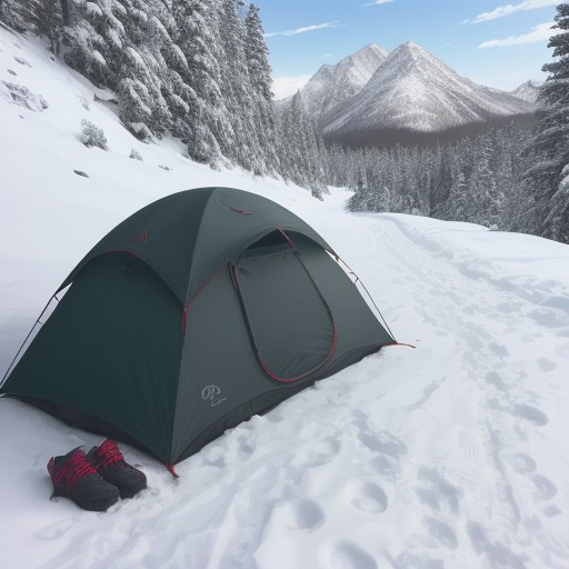 【登山】山腹にある休憩場所 | 景色が見えるベンチで休む時間 をイメージした 冬、山、登山道 の写真