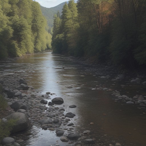 【増水】川の水色の変化 | 濁りが引いて釣りができるタイミング をイメージした 川、川 の写真