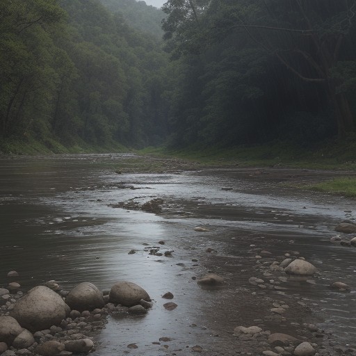 【川の増水】濁りが引くまでの時間 | 釣行再開の判断基準 をイメージした 川、川 の写真