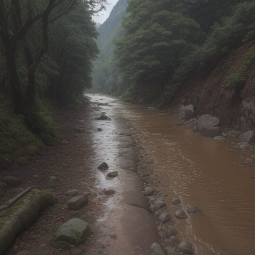 【川の増水】逃げ道の確認方法 | 安全な避難ルートの選び方 をイメージした 川 の写真