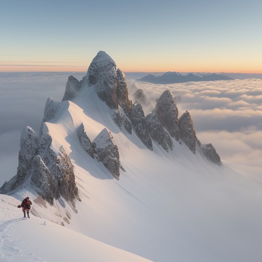 【雲海】稜線で出会う確率 | 登山のタイミングと条件 をイメージした 秋、冬、夏、山、朝日、稜線 の写真