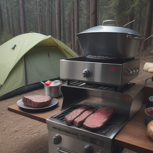 【キャンプ飯】外で焼く厚切りステーキ | 炭火で作る簡単レシピ をイメージした自然風景の写真