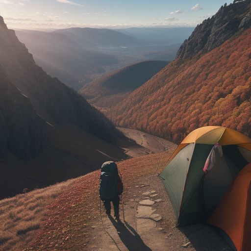 【登山】秋の山行ルート選び | 安全に歩くためのポイント をイメージした 秋、秋、山、夕日、登山道、山 の写真