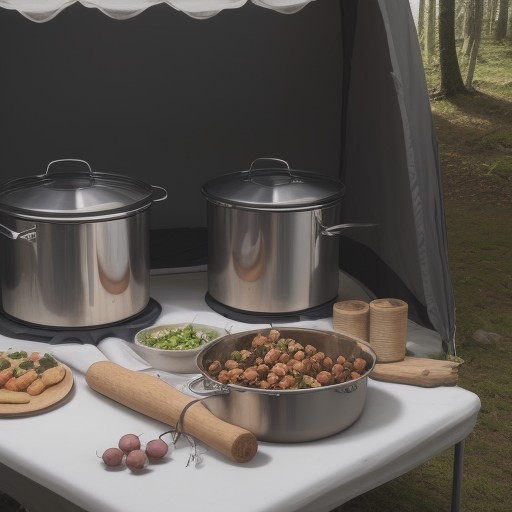 【野営料理】ミニマムな道具で準備する | 森の中での食事時間 をイメージした自然風景の写真