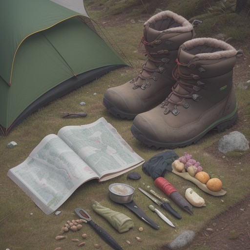 【山菜採取】春の山へ行くための道具 | 準備物のリスト をイメージした 春、ハイキング、登山道、山 の写真