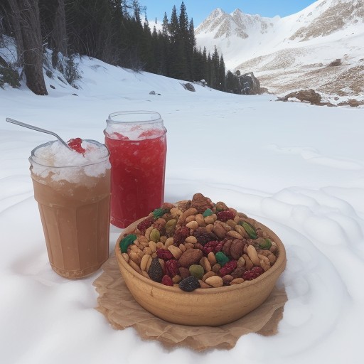 【行動食】登山の初心者が選ぶべき食品 | 体力を維持する持ち歩きメニュー をイメージした 夏、冬、山、登山道 の写真