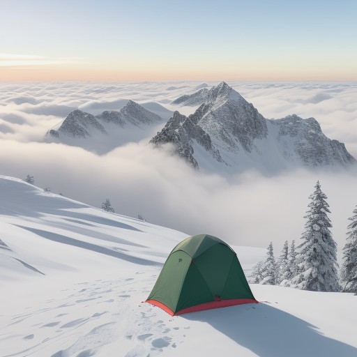 【登山】稜線から雲海を撮る | おすすめの時間帯と方法 をイメージした 山、稜線、朝日、冬 の写真