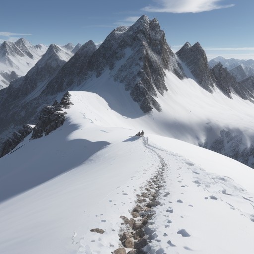 【登山】稜線の歩行時間を出す | 停滞時間の計算方法 をイメージした 雪景色、山、冬、山、稜線 の写真
