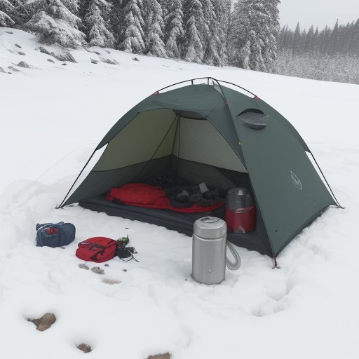 【低体温症】登山の飲み物の温め方 | 体を温める対策と準備 をイメージした 冬、山 の写真