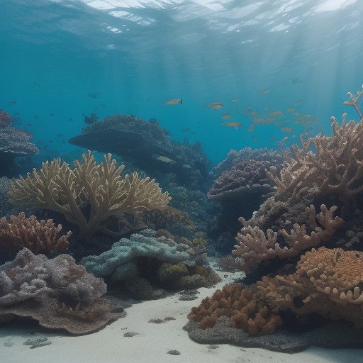 【サンゴ礁】沖縄の海で見る魚と珊瑚 | 保全活動の現状 をイメージした自然風景の写真