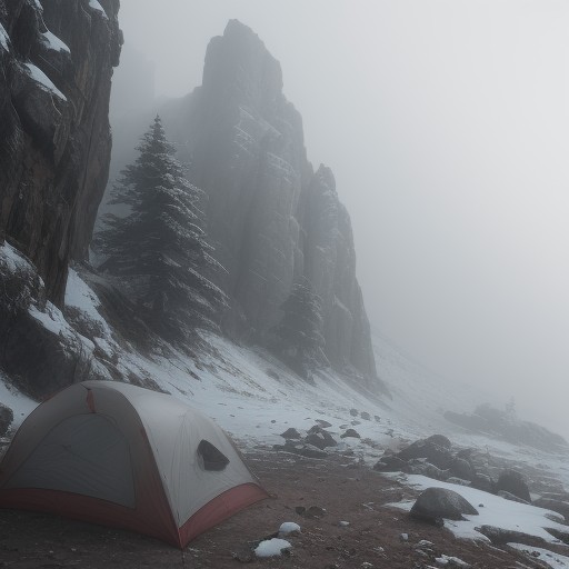 【登山】霧での視界不良への対応 | 下山を決める判断基準 をイメージした 山 の写真
