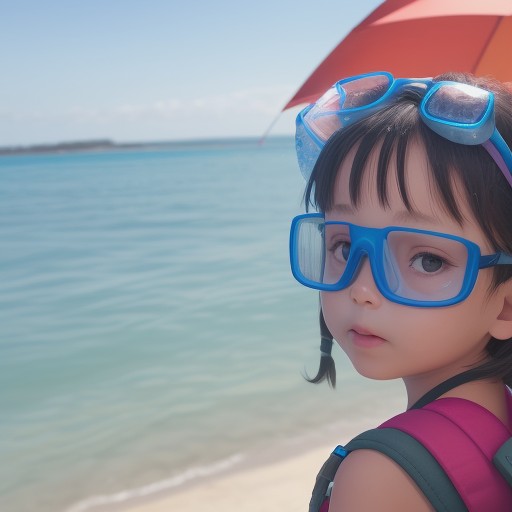【シュノーケルマスク】子供向け選び方のポイント | サイズと機能の確認方法 をイメージした 夏 の写真