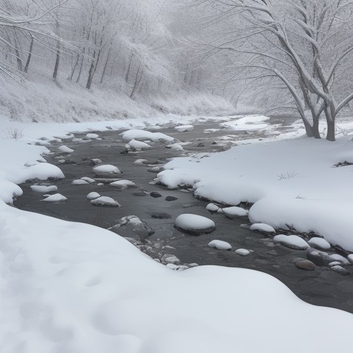 【渓流釣り】水温の変化と魚の活性 | ポイント選びのコツ をイメージした 春、夏、秋、冬、雪景色 の写真