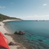 【フィン】水面から潜る体験 | 夏の海に広がる魚と珊瑚の世界 をイメージした 広角の風景、夏 の写真