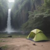 【防災】キャンプ場の備品を揃える | 夏の台風シーズンに向けた準備リスト をイメージした 広角の風景、夏 の写真