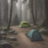 【バックパック】移動に耐える生地の選び方 | 岩場や森を歩く旅の装備 をイメージした 広角の風景、森 の写真