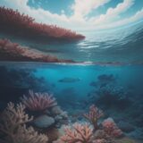【海洋生物】サンゴ礁の海で魚を観察する | 生態系の仕組みに触れる をイメージした 広角の風景 の写真