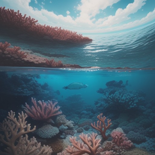【海洋生物】サンゴ礁の海で魚を観察する | 生態系の仕組みに触れる をイメージした 広角の風景 の写真