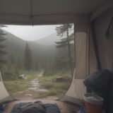 【防水ジャケット】自宅で撥水ケアを | 雨の登山に備えるメンテナンス手順 をイメージした 広角の風景、ハイキング の写真